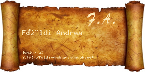 Földi Andrea névjegykártya