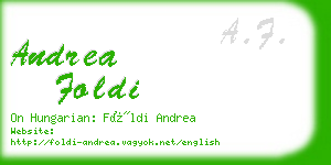 andrea foldi business card